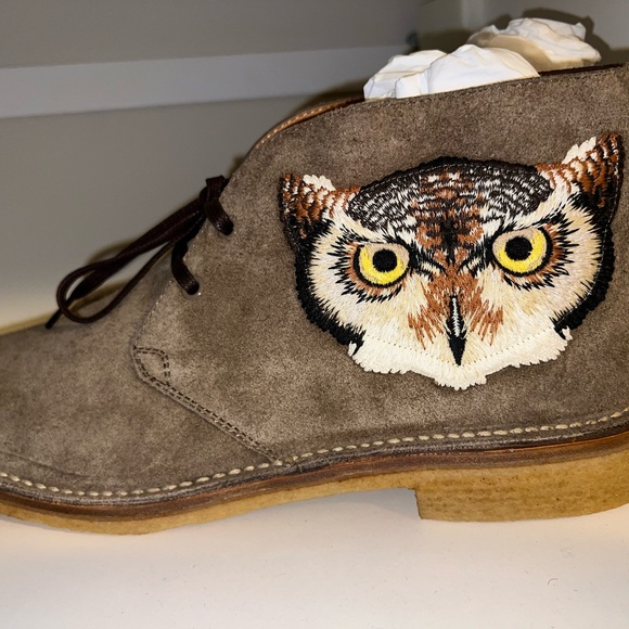 Gucci Moreau Embroidered Suede Chukka Boots 12 NEW Authentic - Picture 3 of 4